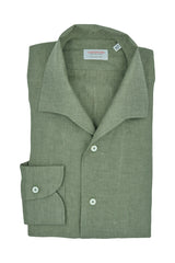 Military Green Linen Capri Collar Shirt