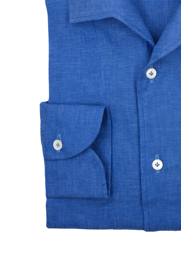 Azure Linen Capri Collar Shirt