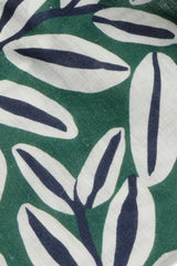 Green Palm Print Linen Blend Shirt