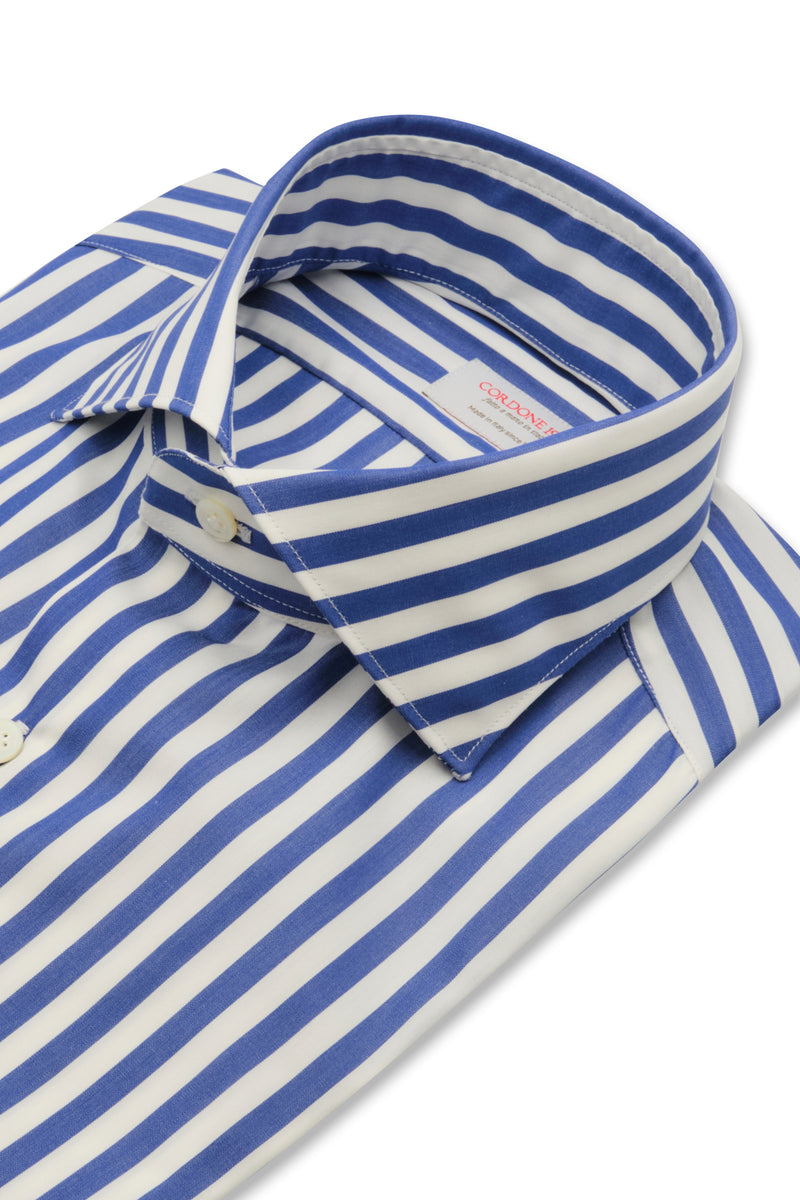 Striped Popeline Shirt Blue