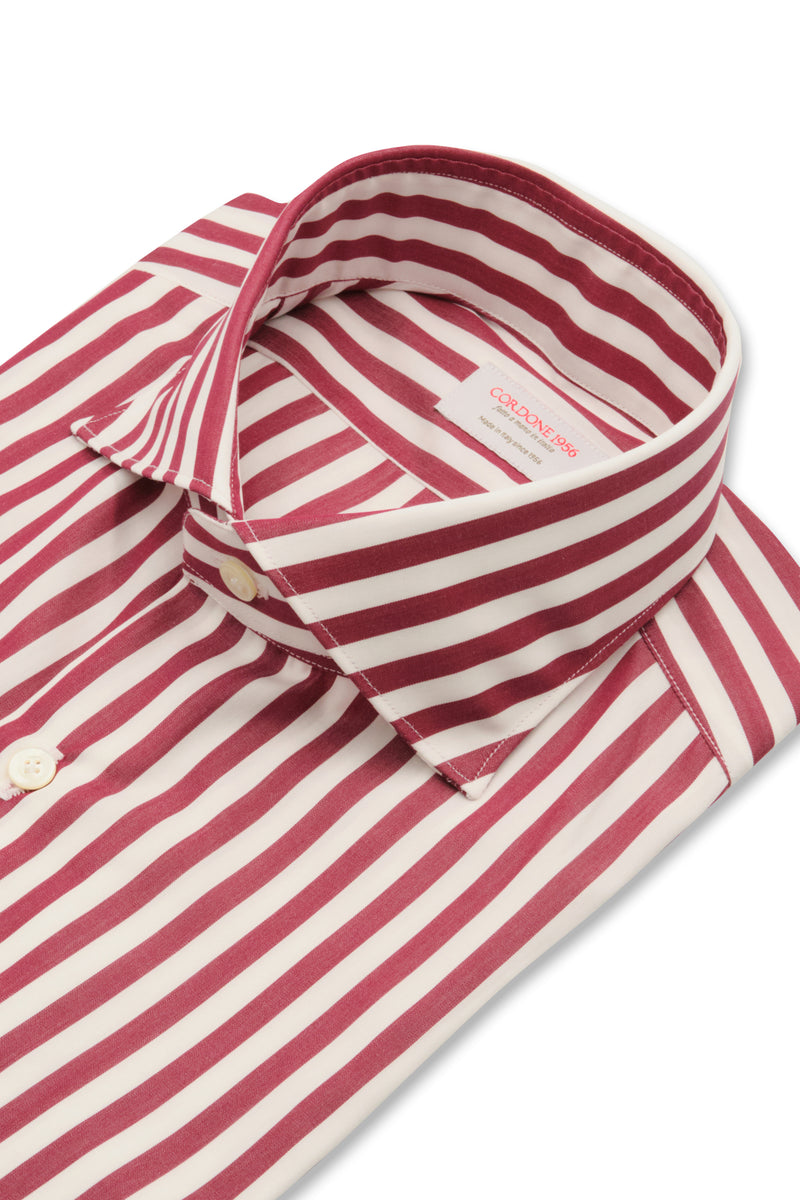 Striped Popeline Shirt Red