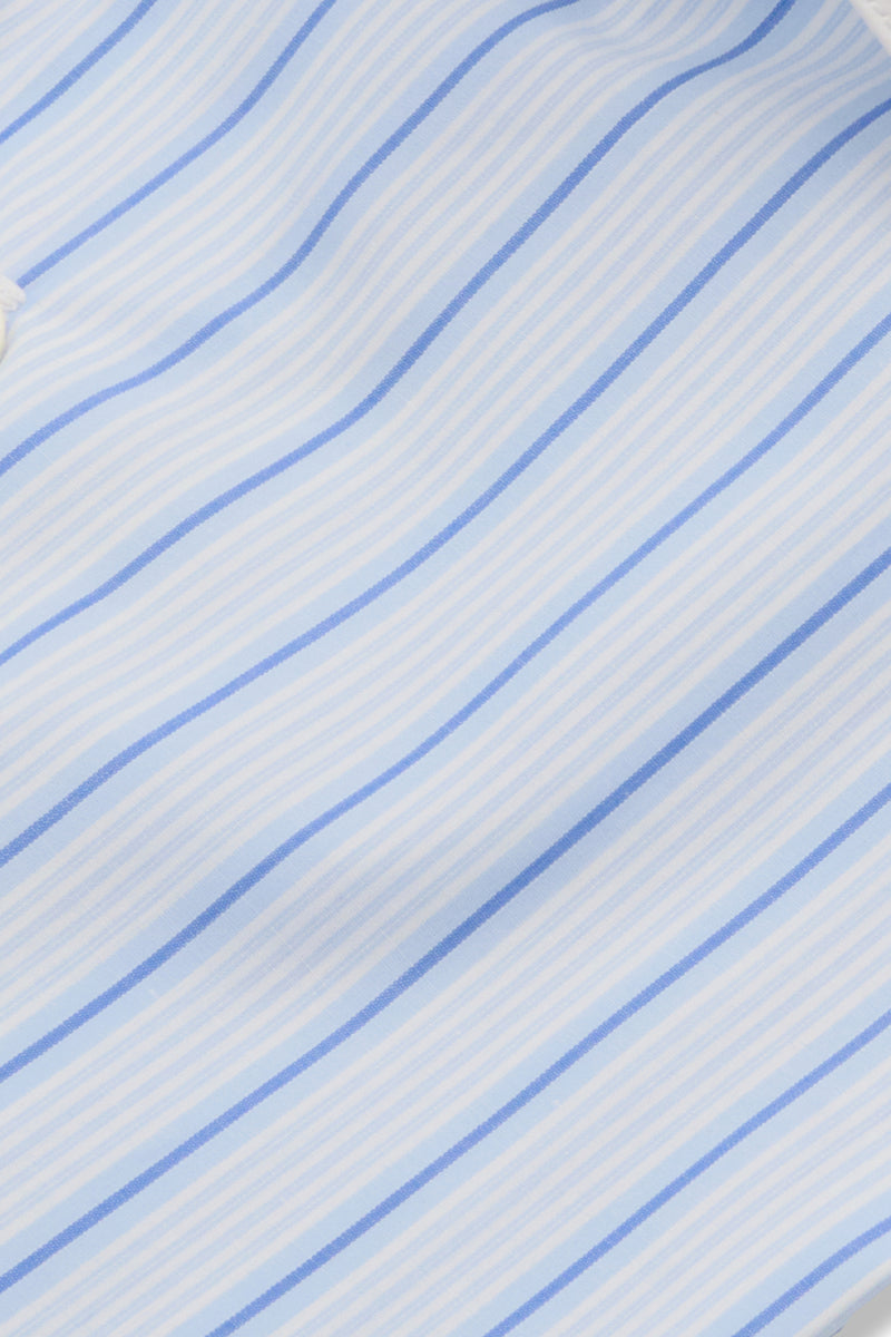 White Collar Striped Popeline Shirt