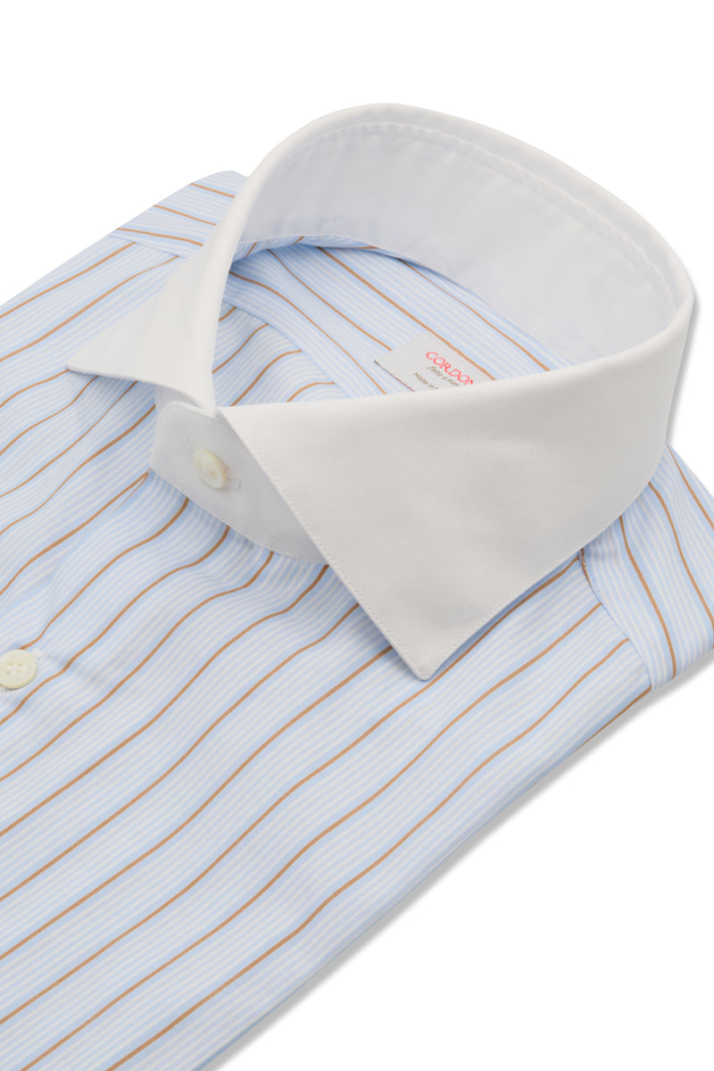 White Collar Striped Popeline Shirt