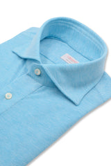 Azure Jersey Polo Shirt Handmade