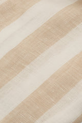 Bold Striped Linen Shirt Beige