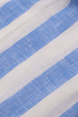 Bold Striped Linen Shirt Blue