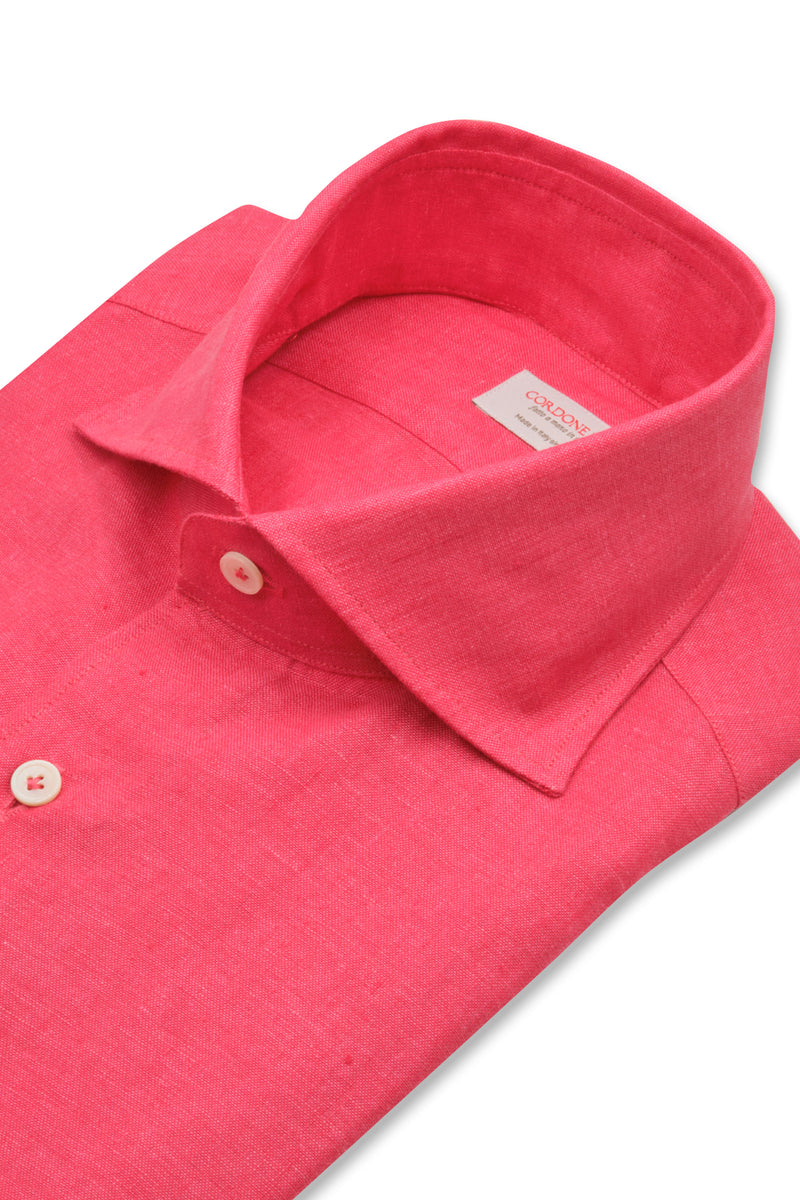 Coral Linen Shirt Slim Fit / S 39 Coral Linen Shirt Slim Fit / S 39