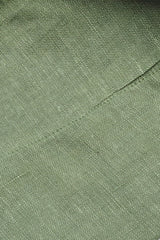 Military Green Linen Capri Collar Shirt