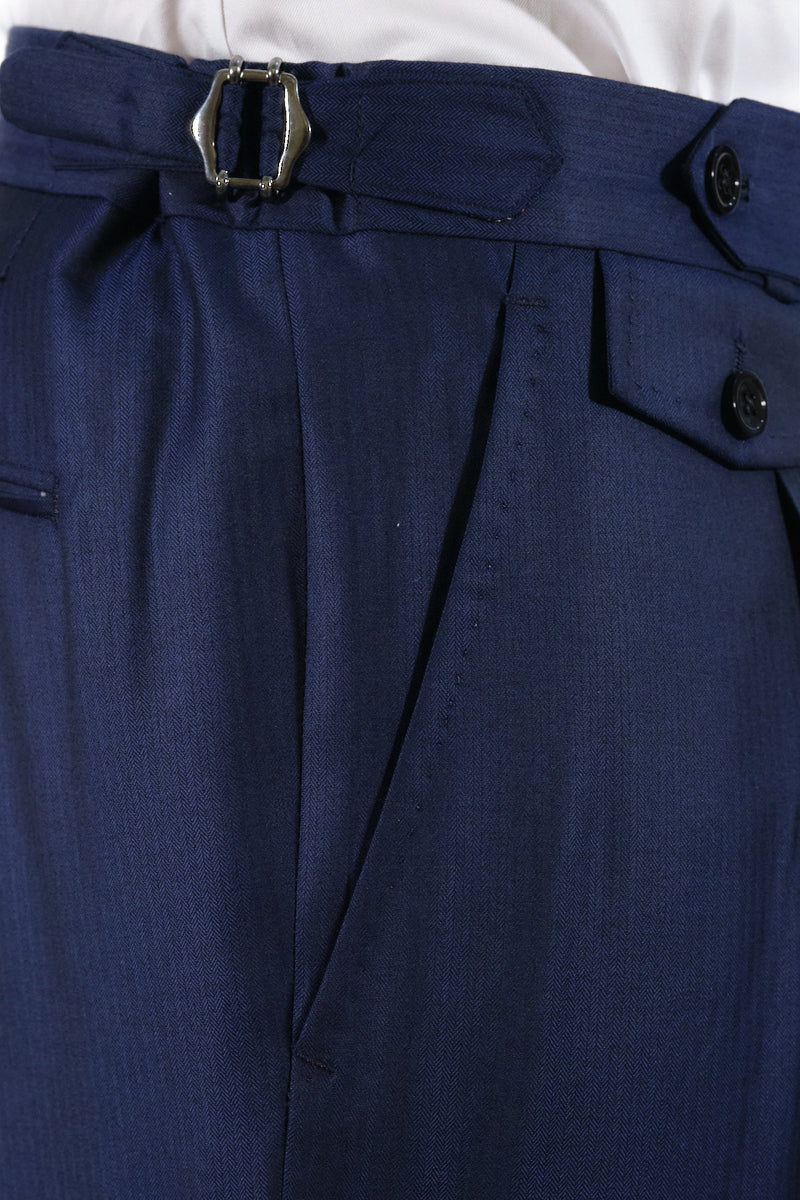 Three-button blue Suit - Italian Cotton - Handmade in Italy