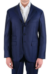 Three-button blue Suit - Italian Cotton - Handmade in Italy