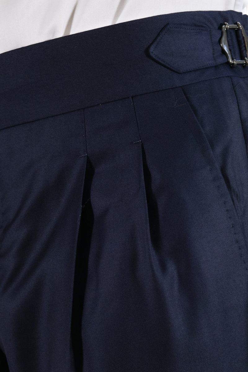 Midnight blue two-button suit. - Italian Cotton - Handmade in Italy