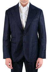 Midnight blue two-button suit. - Italian Cotton - Handmade in Italy