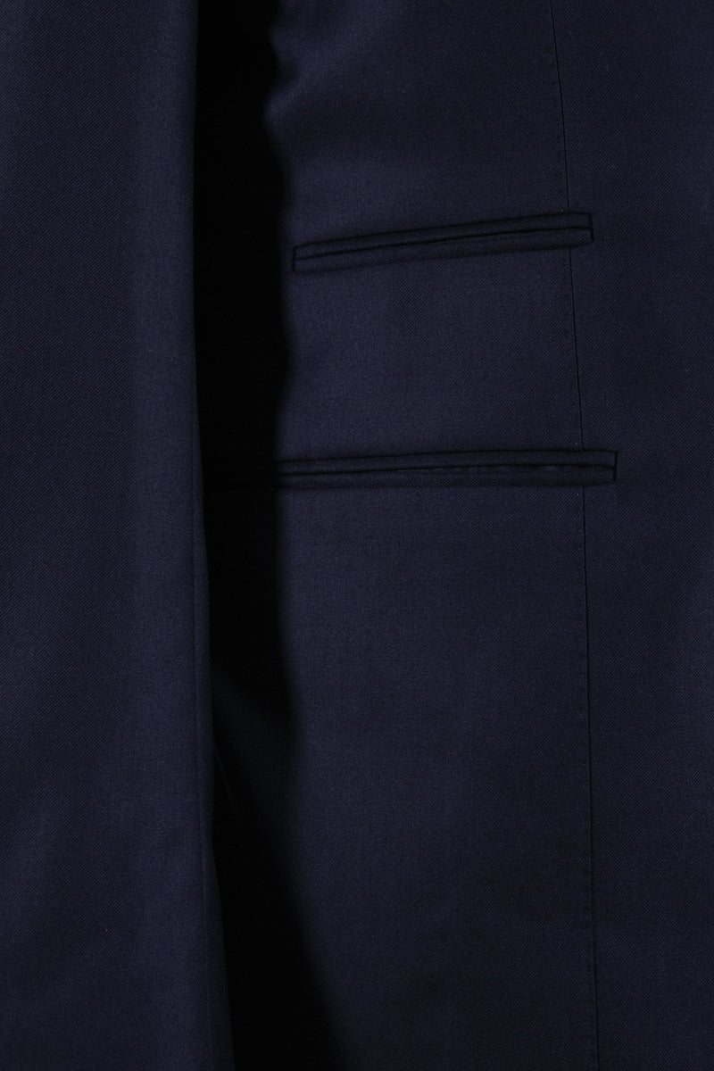 Midnight blue two-button suit. - Italian Cotton - Handmade in Italy