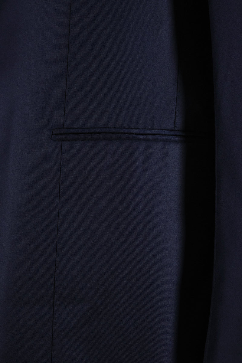 Midnight blue two-button suit. - Italian Cotton - Handmade in Italy