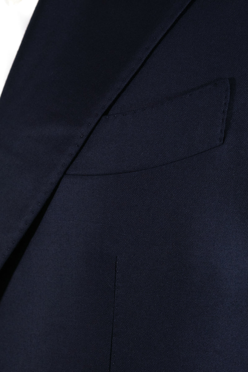 Midnight blue two-button suit. - Italian Cotton - Handmade in Italy