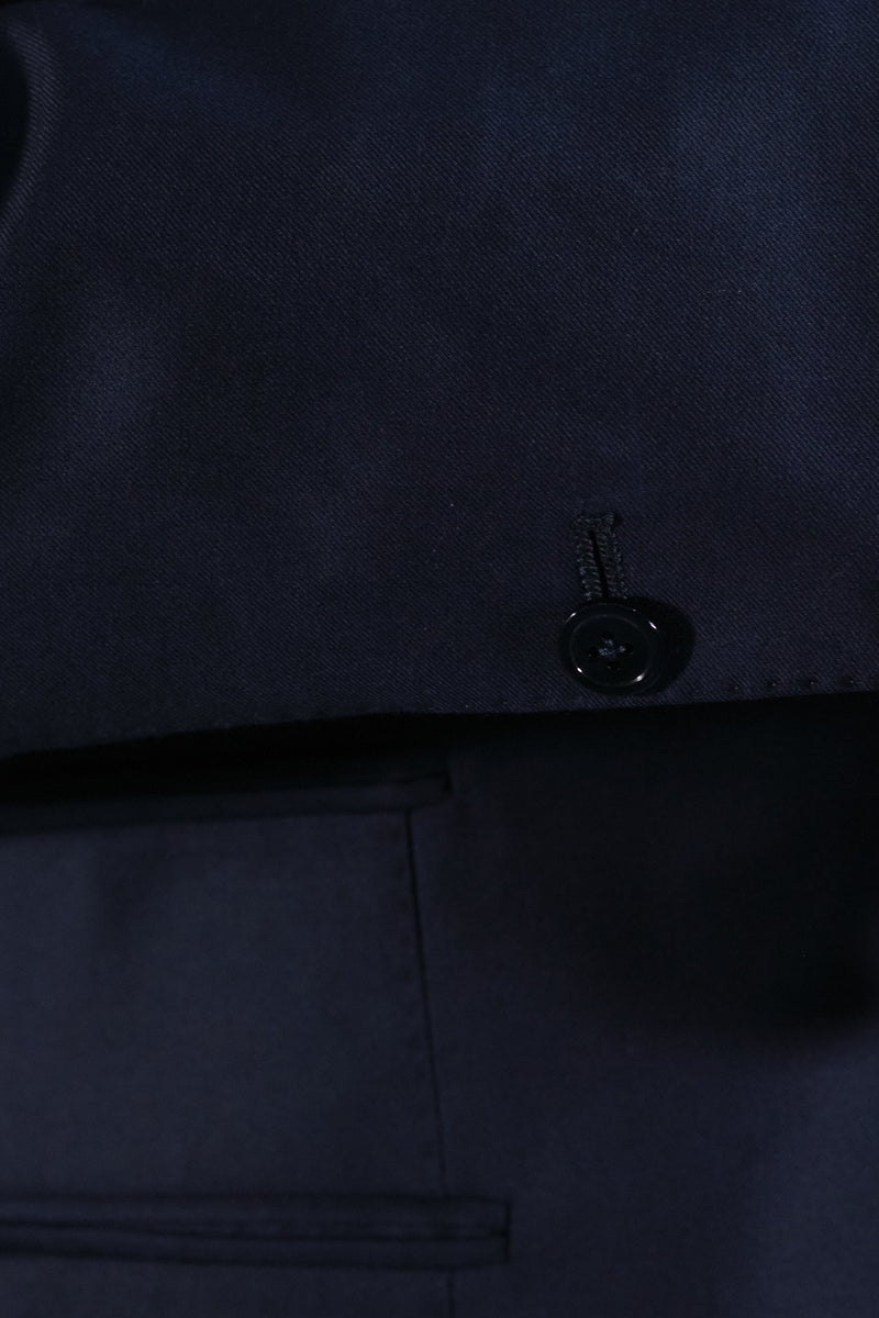 Midnight blue two-button suit. - Italian Cotton - Handmade in Italy