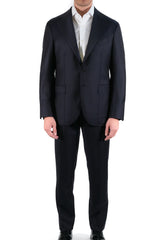 Black Two Button Suit - Italian Cotton - Handmade in Italy