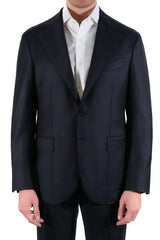 Black Two Button Suit - Italian Cotton - Handmade in Italy