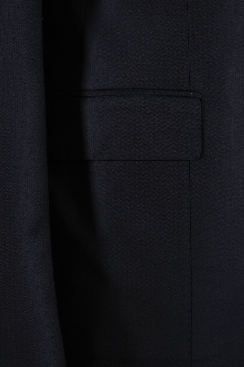 Black Two Button Suit - Italian Cotton - Handmade in Italy