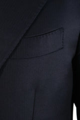 Black Two Button Suit - Italian Cotton - Handmade in Italy