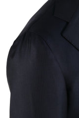 Black Two Button Suit - Italian Cotton - Handmade in Italy