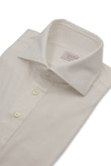 White Cotton Silk Polo Shirt Handmade