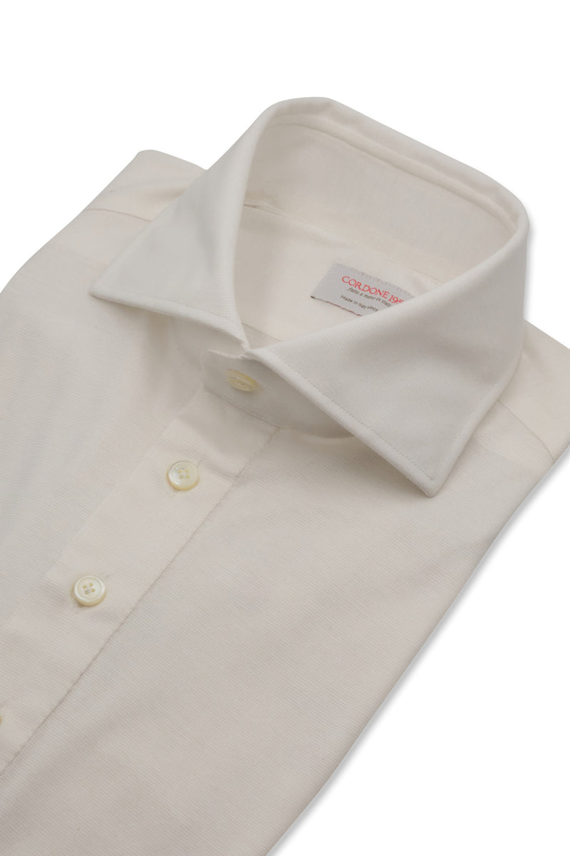 White Cotton Silk Polo Shirt Handmade