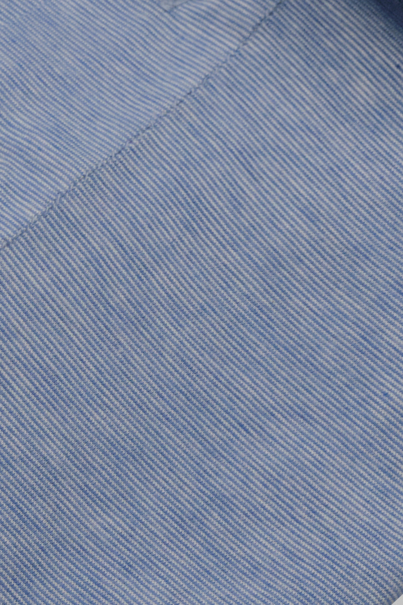Polo Camicia Seta Cotone Azzurra Fatta A Mano
