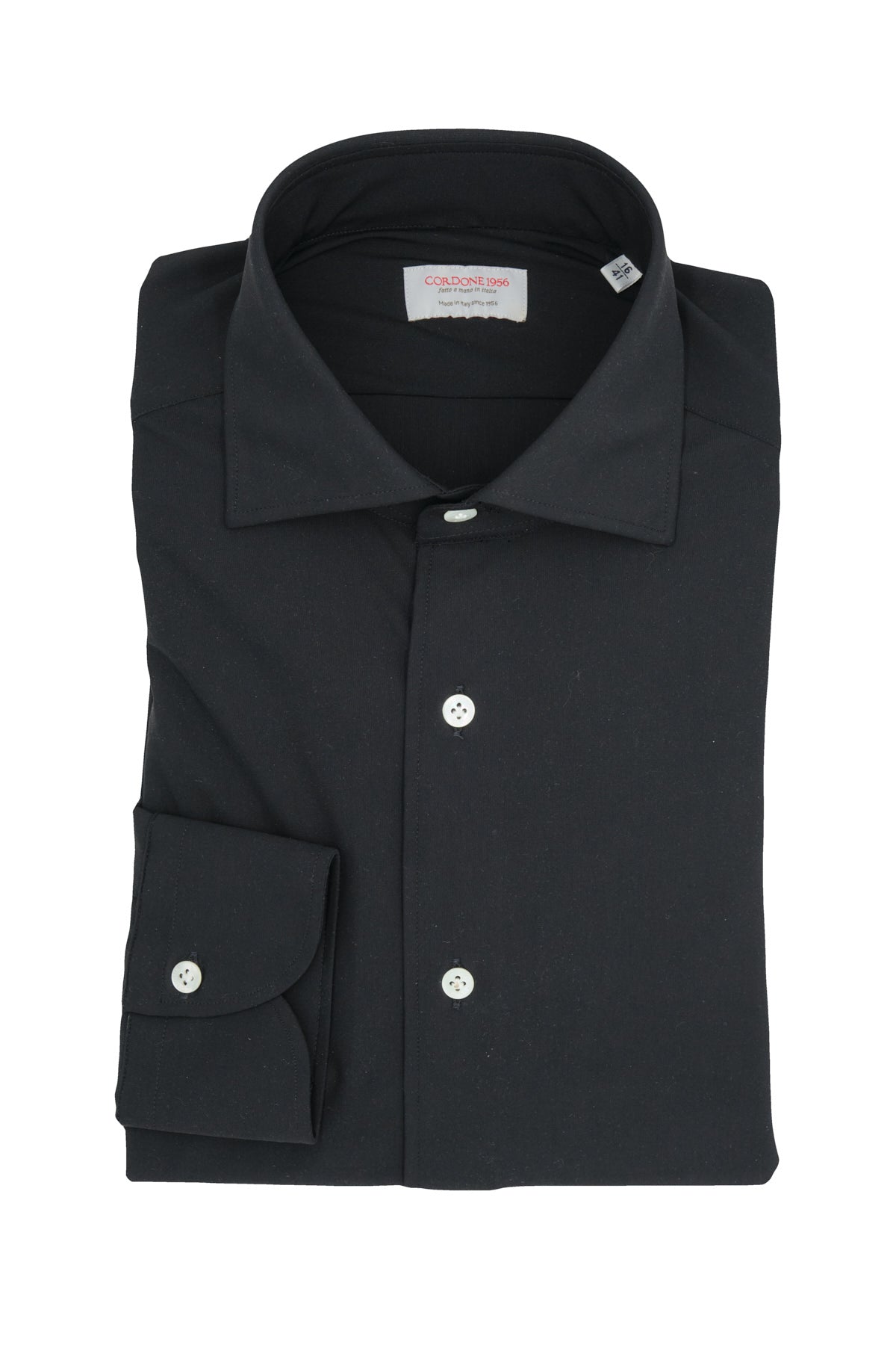 人文 C.O.B. Italian Collar Shirt Italian collar shirt in plain cotton muslin