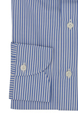 Blue And White Stripe Shirt- Italian Cotton - Handmade in Italy - B2B