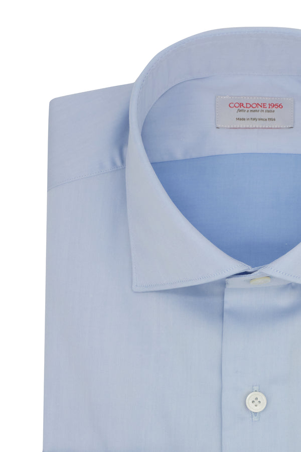 Azure Light Twill Shirt- Italian Cotton - Handmade in Italy - B2B