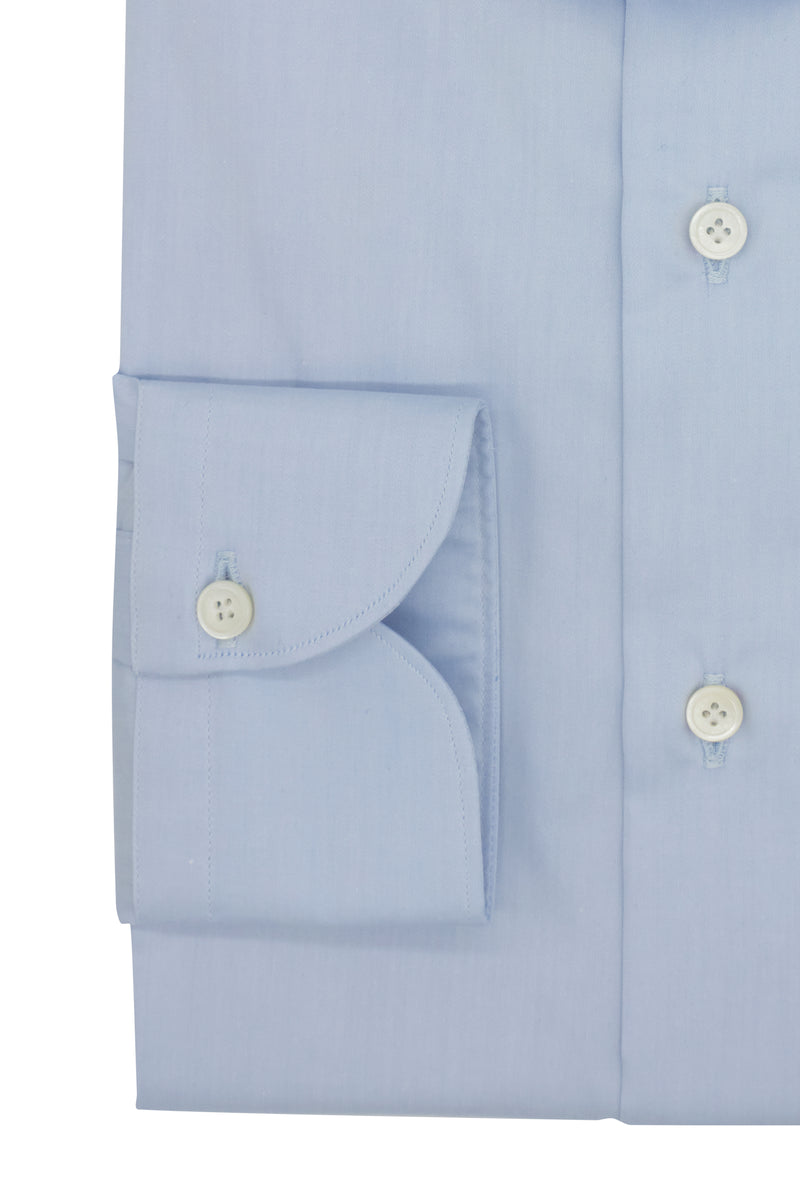 Azure Light Twill Shirt Ready - Italian Cotton - Handmade in Italy B2B IT