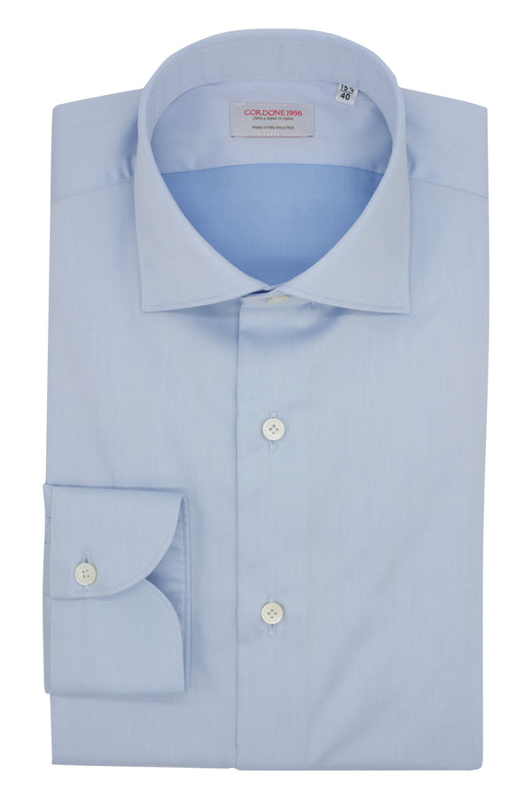 Azure Light Twill Shirt- Italian Cotton - Handmade in Italy - B2B