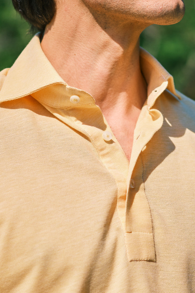 Yellow Jersey Polo Shirt Handmade