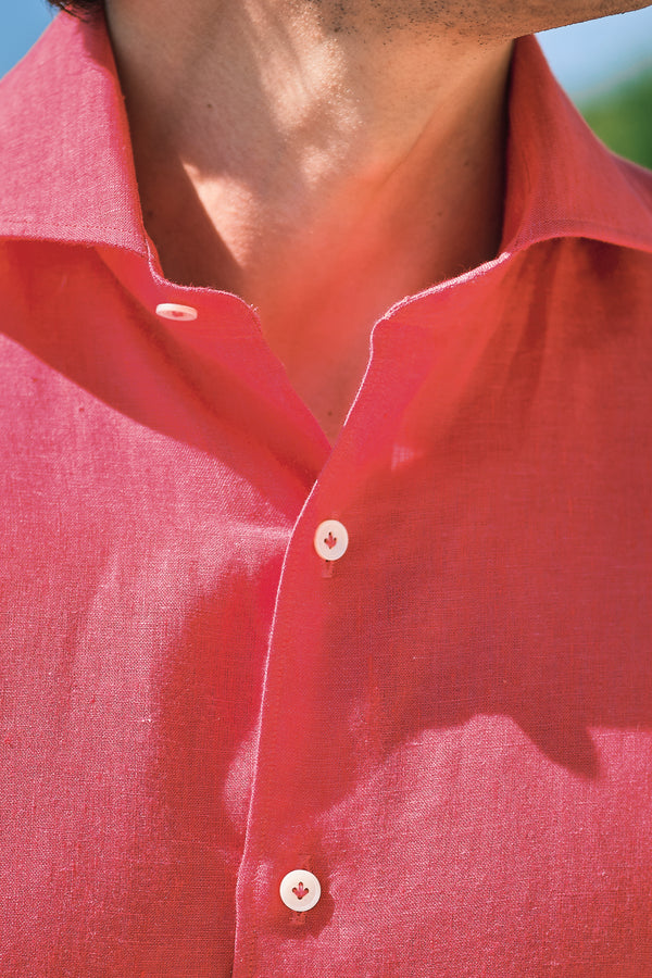 Coral Linen Shirt