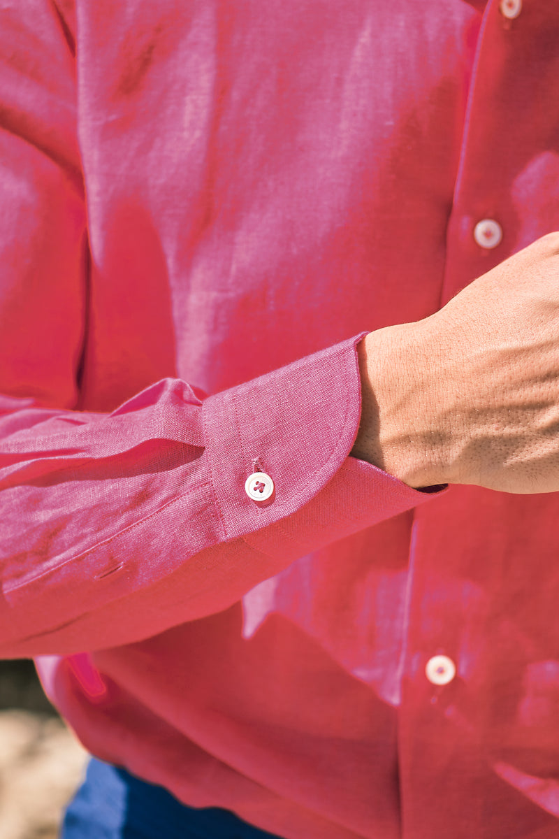 Coral Linen Shirt