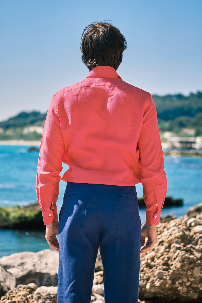 Coral Linen Shirt