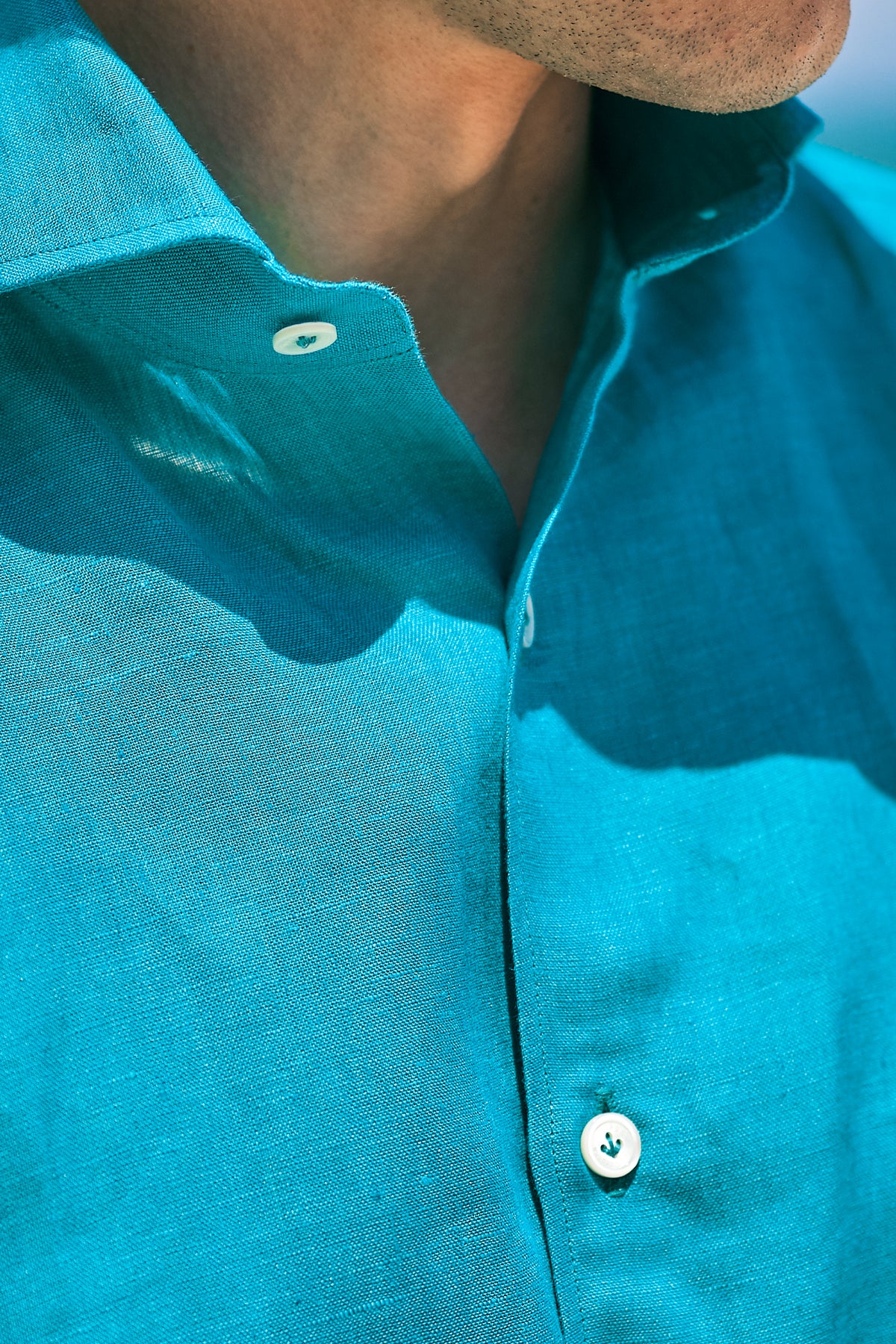 トップス 80s 90s EURO linen open collar shirt ITA 80s 90s EURO unknown linen shirt from ITALY