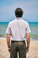 Polo Camicia Jersey Bianca Fatta a Mano
