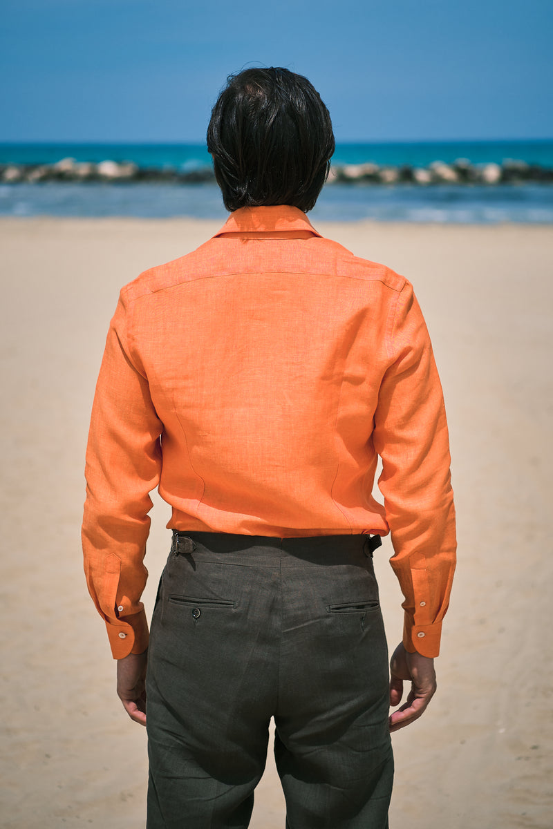 Orange Linen Shirt