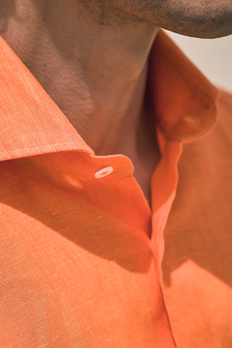 Orange Linen Shirt