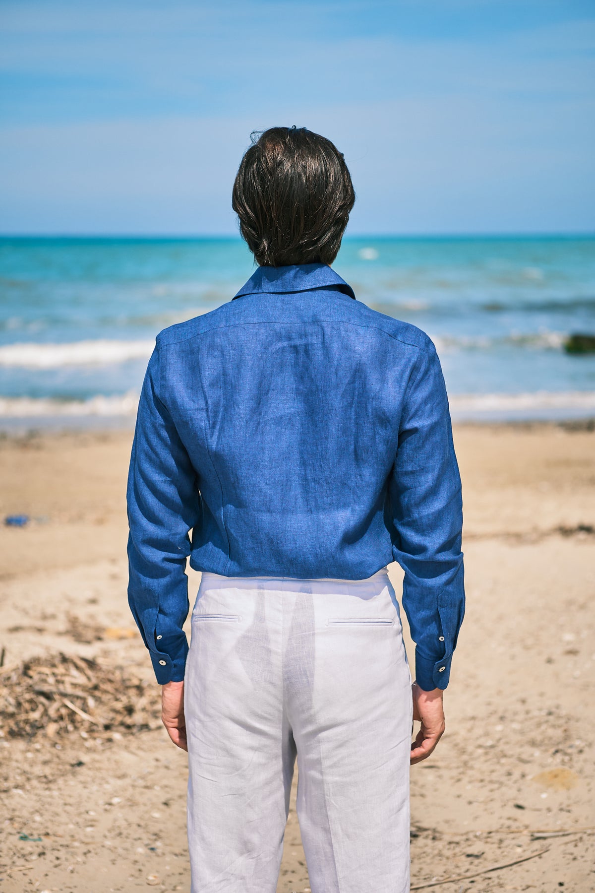 Camicia Uomo Collo Classico 100% Cotone Tessuto Armaturato Tinta Unita Regular Fit - Foto 8