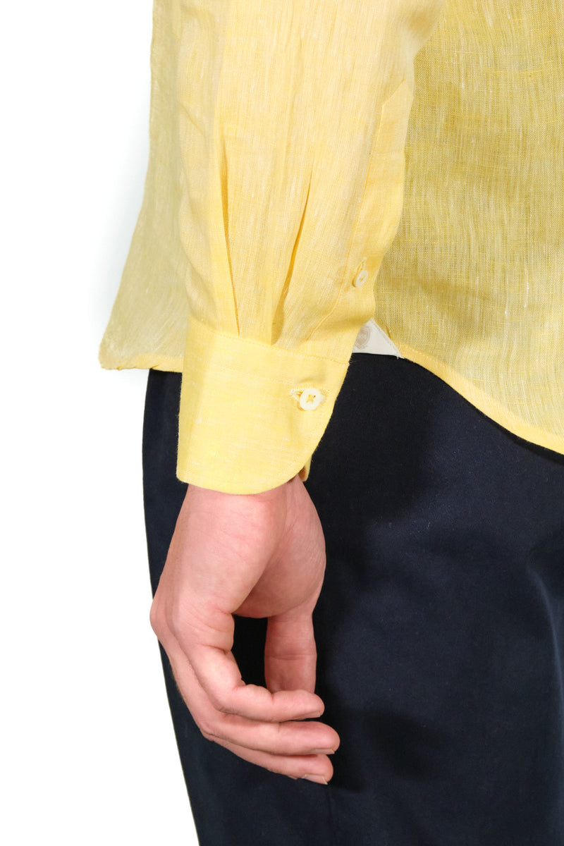 Yellow Linen Shirt - Italian Linen - Handmade in Italy