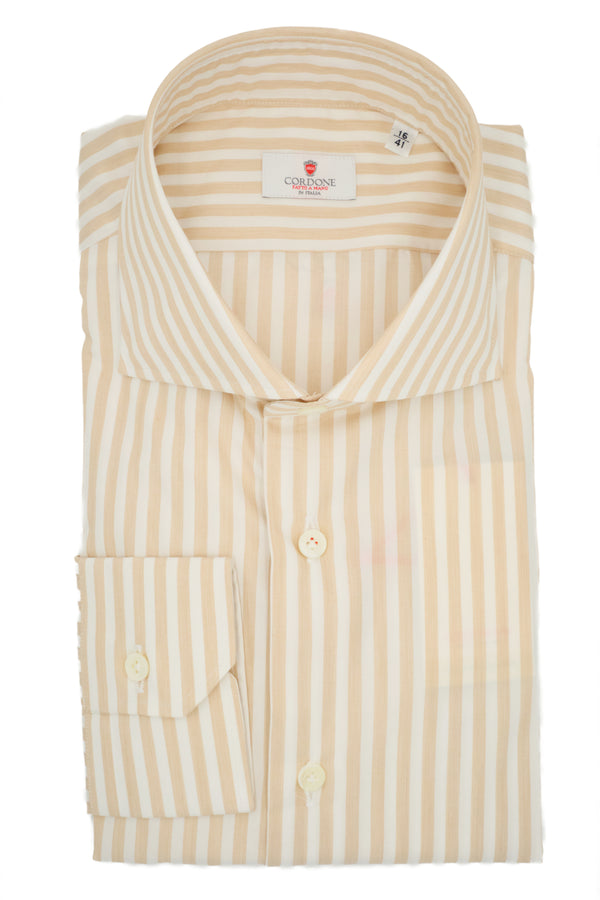 White and beige striped shirt - Outlet