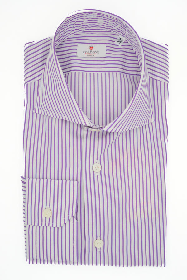 Camicia a righe strette viola