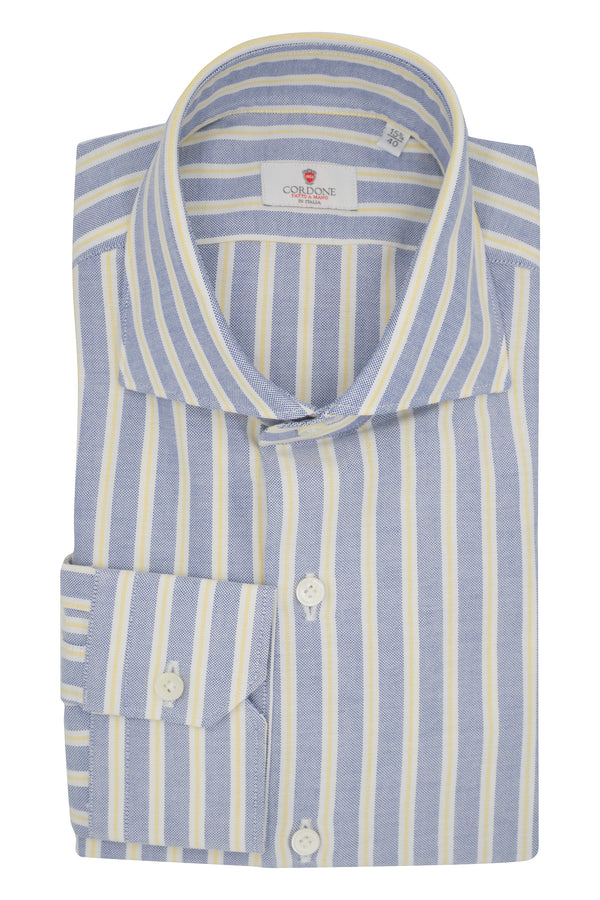 Blue and yellow striped shirt - Outlet