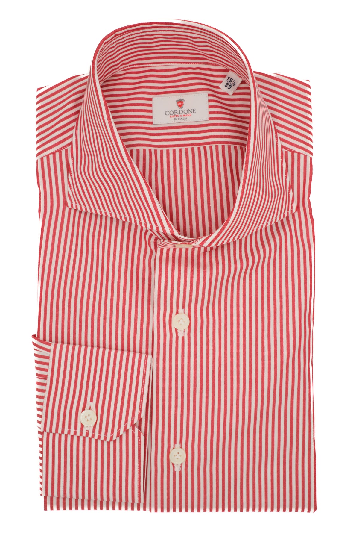 Striped Popeline Shirt Red Slim fit / L 42