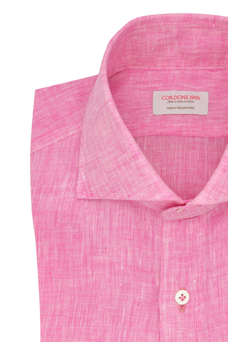 Pink Linen Shirt - Italian Linen - Handmade in Italy