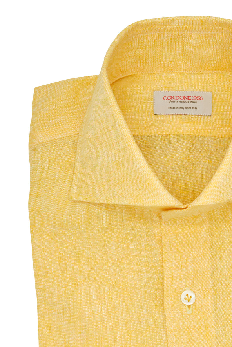 Yellow Linen Shirt - Italian Linen - Handmade in Italy
