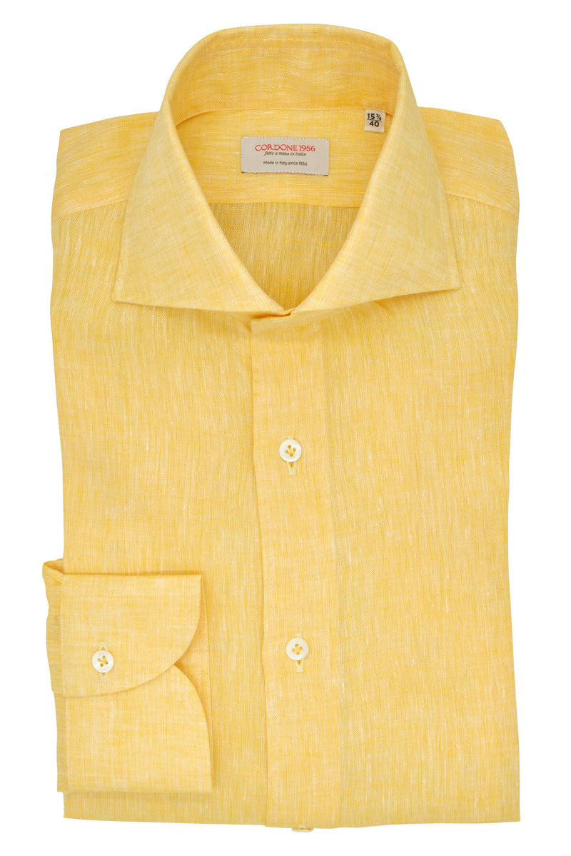 Yellow Linen Shirt - Italian Linen - Handmade in Italy